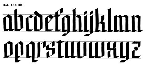 You can download from our site free files gothic alphabet, upper and lowercase letters. Margaret Shepherd: Calligraphy Blog: 117: Half Gothic