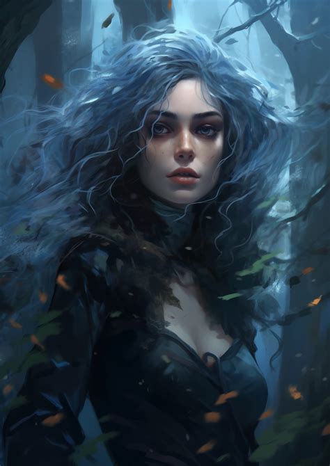 woman storm magical dark druid sorcerer dnd female fantasy games fantasy art fantasy