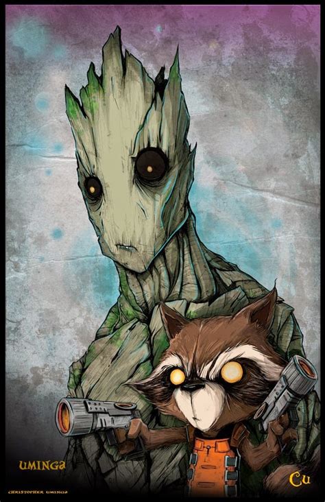 Fashion and Action: Rocket And Groot - Guardians of the Galaxy Fan Art