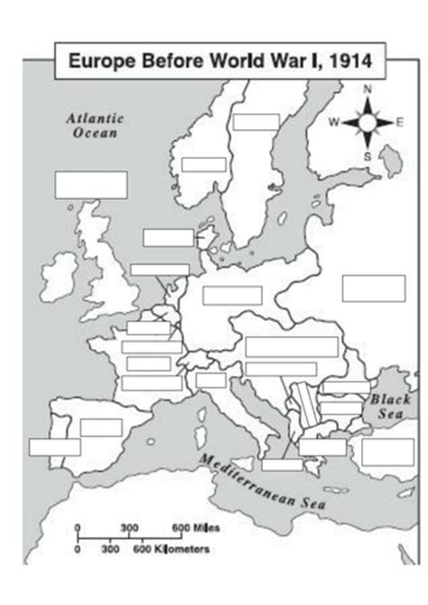 Detailed Map Europe After World War 1 Map Worksheet Answers