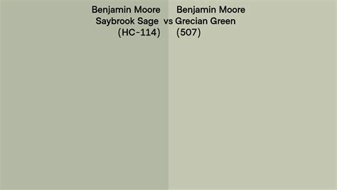 Benjamin Moore Saybrook Sage Vs Grecian Green Side By Side Comparison