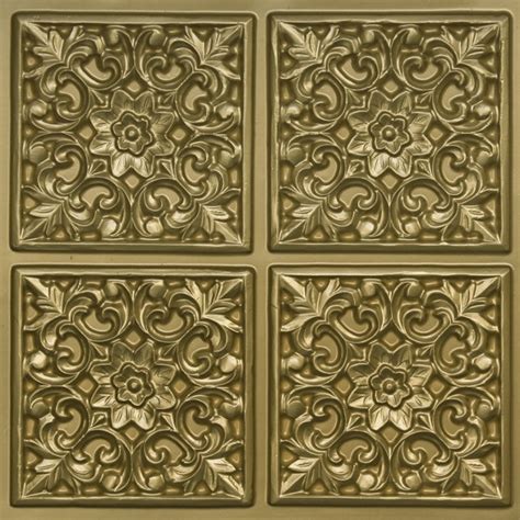 Their white colour reflects light well for brilliant interiors, and their contemporary design blends well with different decors. D109 PVC CEILING TILE 24X24 GLUE UP - BRASS - FAUX TIN PVC ...