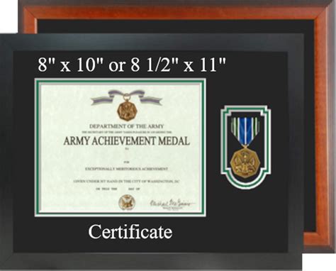 Army Achievement Certificate Frame Horizontal
