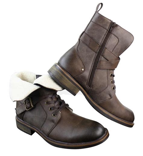 Visit Our Online Shop Worldwide Shipping Available Mens Punk Rock Goth Elmo Ankle Boots Brown