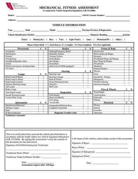 Alberta Out Of Province Inspection Printable Blank Pdf Online