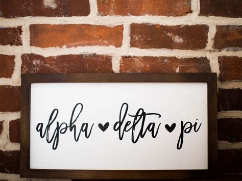Alpha Xi Delta Script Wooden Sign Etsy