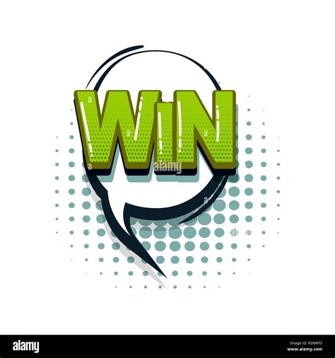 Win Winner Comic Text Collection Sound Effects Pop Art Style Set