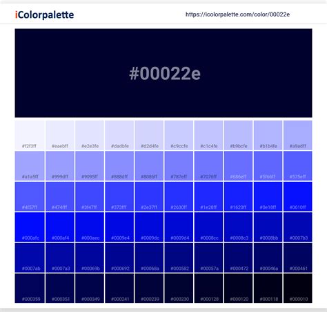 Hex Color Code 00022e Dark Navy Blue Color Information Hsl Rgb