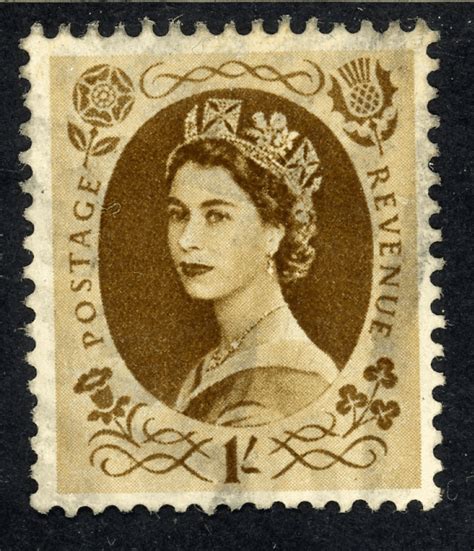 Gb Stamp 1952 54 Queen Elizabeth Ii Sg529 1s Wilding Definitive Used