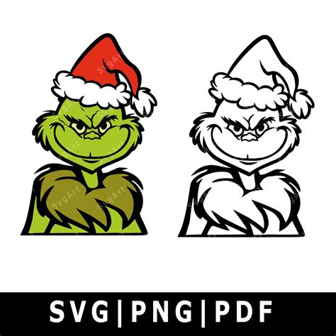 Grinch Face SVG PNG PDF Grinch Face Image Christmas Cut File