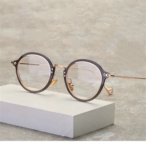 tr90 high quality round glasses frame men women vintage alloy titanium prescription eyeglasses