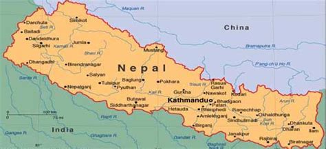When we are talking about location which is larger than other places, we use in. Where is Nepal