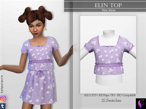 Elin Top By Katpurpura From Tsr • Sims 4 Downloads