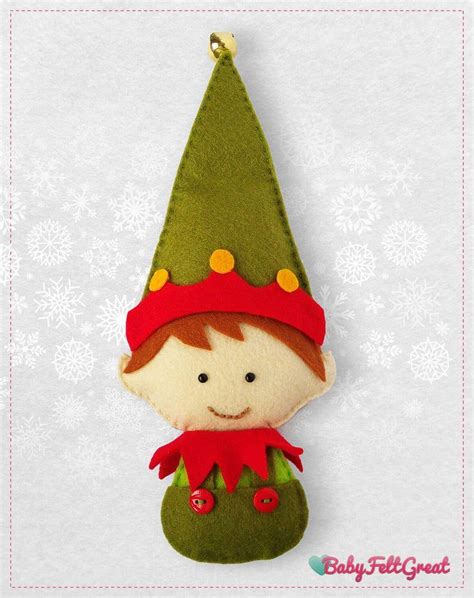 Felt Christmas Ornaments Felt Elves Dolls Pattern Christmas Etsy Elf