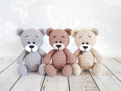 Craft Supplies And Tools En 095 Crochet Pattern And Tutorial Pattern Small Teddy Bear In Pajamas