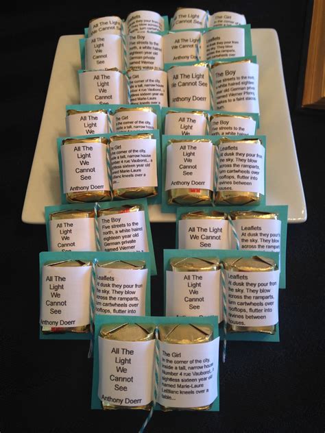Book Club Favors Chocolate Books With Quote From Book Chocolate Book Book Favors Book Club