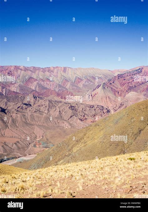 Panoramic View Of The Hornocal The 14 Colours Mountain In Humahuaca