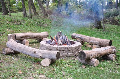Fire Pit With Primitive Log Benches Leisure Pinterest Primitives
