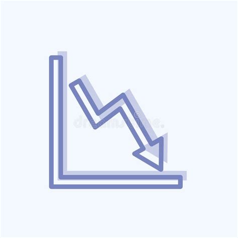 Declining Line Graph Icon In Trendy Two Tone Style Isolated On Soft