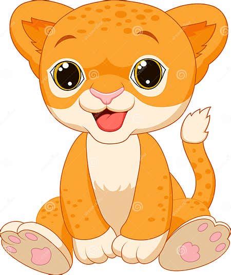 Cute Baby Lion Cartoon Stock Vector Illustration Of Posing 33236071