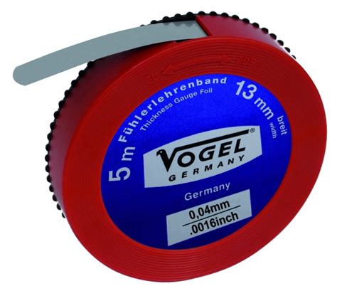 Vogel Germany - Thickness Gauge Foil, spring steel, 0.04 mm / .0016 inch