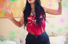 sssniperwolf shorts red wheretoget statement necklace hair
