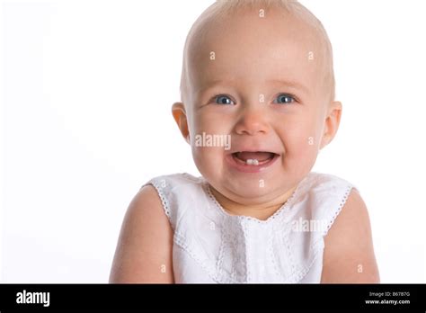 Portrait Of A Smiling Baby Girl Stock Photo Alamy