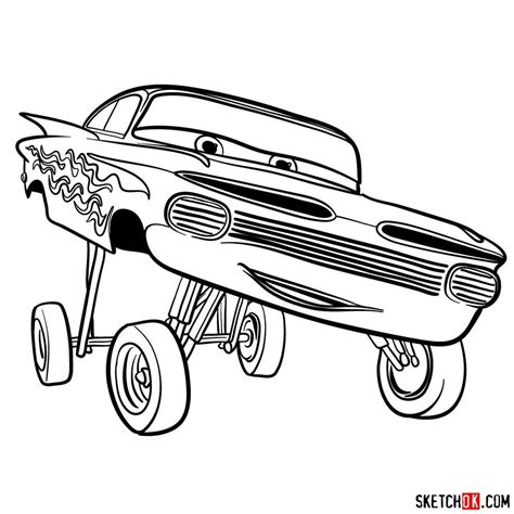 How To Draw Ramone From Pixar Cars Sketchok Easy Drawing Guides