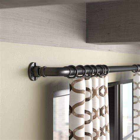 Repurpose hook sets to hang curtains. Lovina Wrap Curtain Single Rod | Industrial curtain rod ...