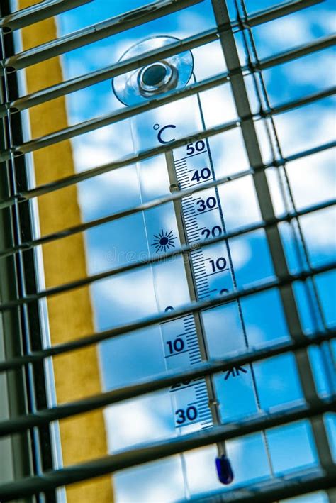 Thermometer Shows High Temperature Stock Image Image Of Clouds