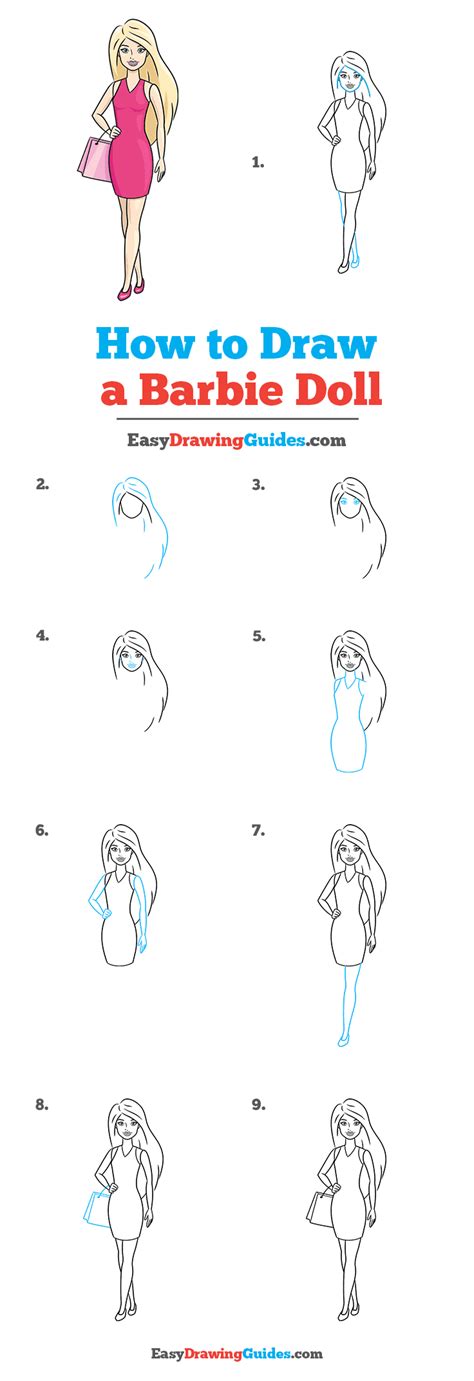 how to draw a barbie doll step by step at drawing tutorials