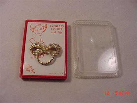 Vintage Polly Ann Eyeglass Holder Pin Brooch In Original Box Etsy