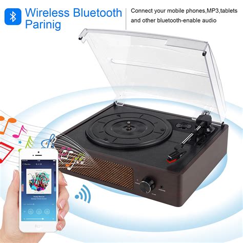 Buy Vinyl Record Player Turntable With Built In Bluetooth Receiver And 2