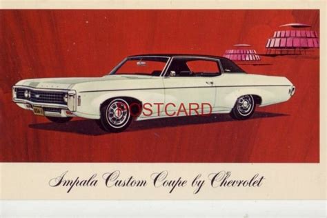 1969 Impala Custom Coupe By Chevrolet Other Unsorted Postcard
