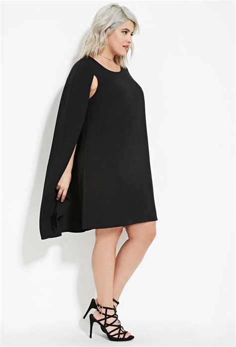 Lyst Forever 21 Plus Size Layered Cape Dress In Black