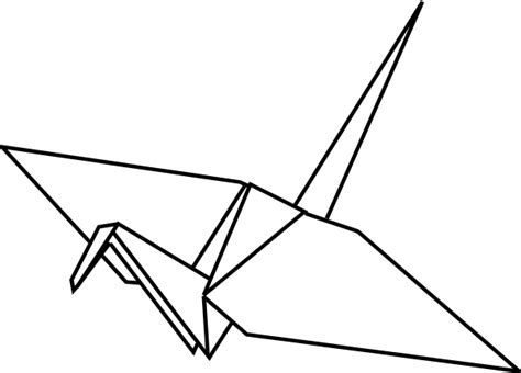 Paper Crane Origami Outline