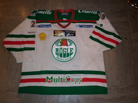 Plays in swedish hockey league champions hockey league. #29 - Fredrik PERSSON - RÖGLE BK - Gameworn Hockey Jersey ...