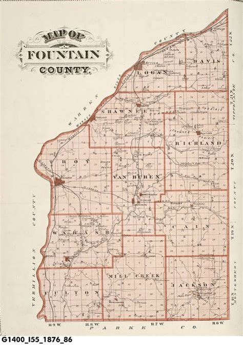Map Of Fountain County Indiana Maps In The Indiana Historical