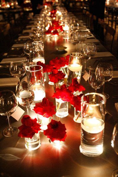 2010 Gala Red Roses Table Decor Industrial