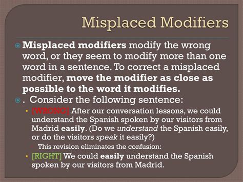 PPT - Misplaced and Dangling Modifiers PowerPoint Presentation, free ...