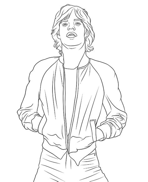 Mick Jagger Coloring Page Rolling Stones