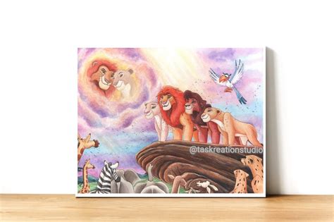 Disney The Lion King Watercolour Mufasa Sarabi Simba Nala Etsy Canada