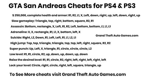 Gta San Andreas Cheats Ps3 Cheats Mahapos