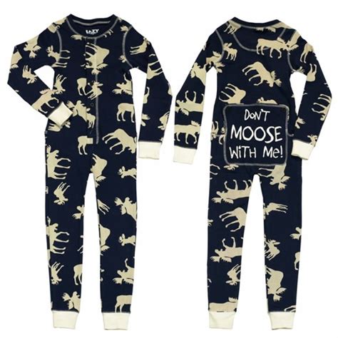 Blue Classic Moose Youth Flapjacks Onesie Size