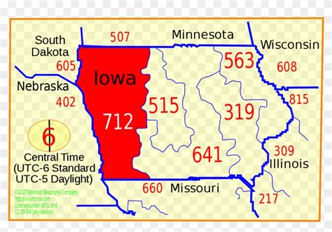 Iowa Area Code Map United States Map