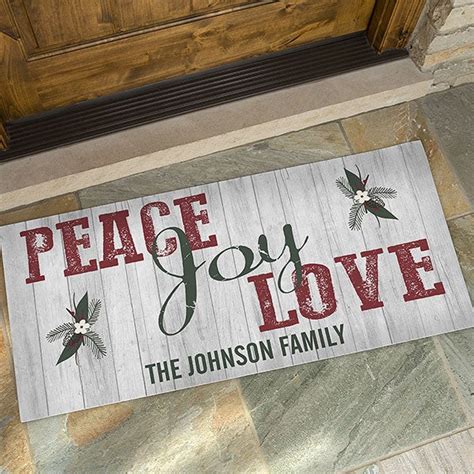 Personalized Peace Love Joy Oversized Doormat