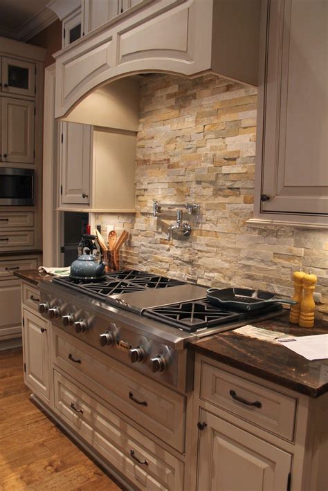 Kitchens With Stone Backsplash Designs