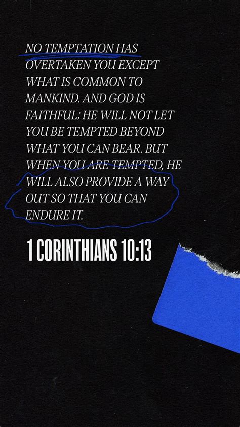 1 Corinthians 10 13 Bible Christ Jesus Temptation Scripture Verse