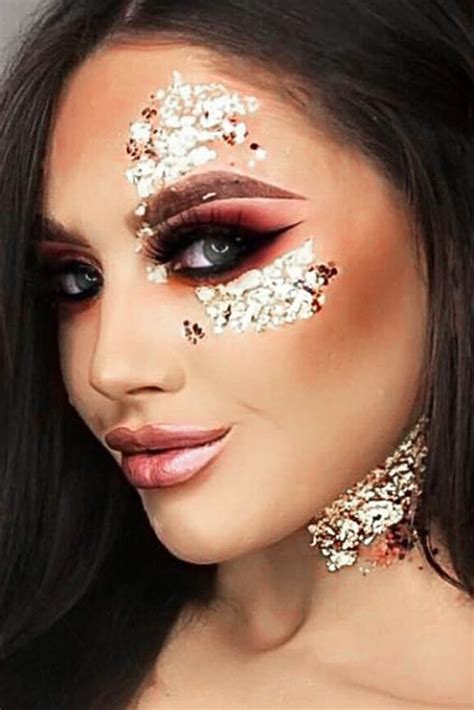 21 Ideas How To Use A Gold Glitter In Makeup ★ Festival Makeup Looks