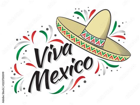 Lettering Viva Mexico Traditional Mexican Holiday Phrase Greeting Card